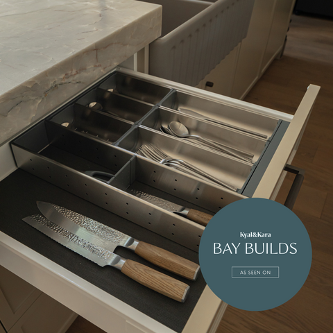 Stainless Steel Cutlery Tray for GRASS or Häfele Drawer Area of application: Suitable for Grass Nova Pro Scala and Häfele MX drawers with a depth of 500 mm Depth: 478 mm Height: 64 mm Material: Stainless steel and plastic, grey Note: Cutlery Tray configur
