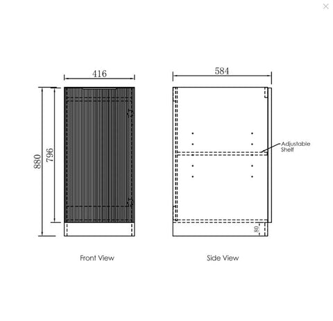 BURLEIGH White Laundry Base Cabinet (415x584x880)