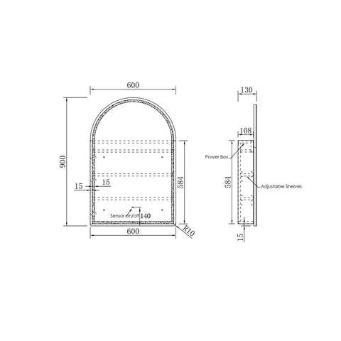 Archie LED Shaving Cabinet 900x600mm