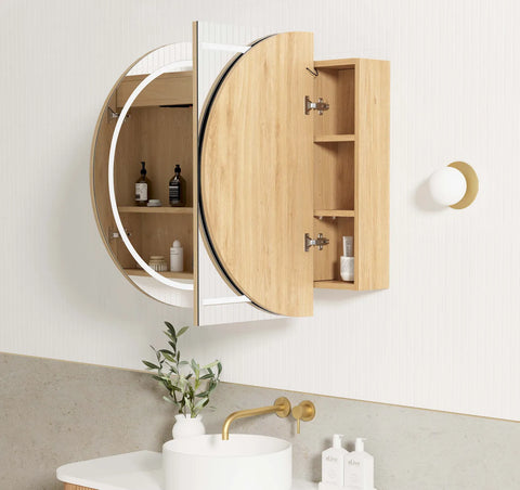 LED COOGEE Shaving Cabinet 1200mm Natural Oak/ Black Oak/ Matte White
