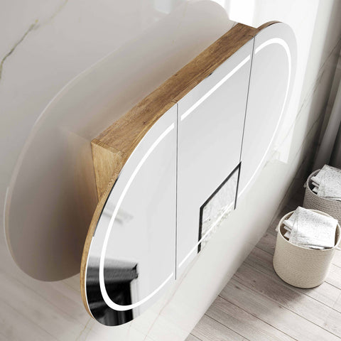 Bondi LED Natural Oak Shaving Cabinet