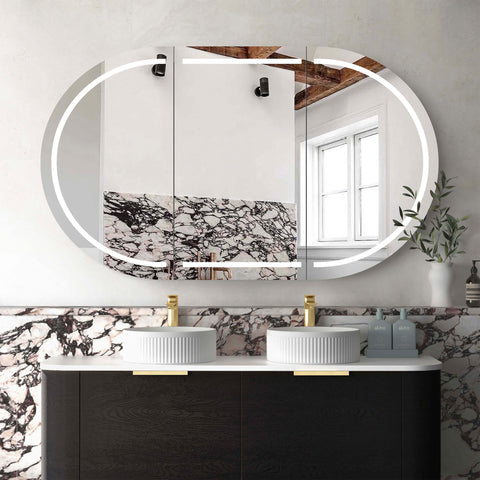 Bondi LED Black Oak Shaving Cabinet LED Shaving Cabinet Otti Australia 1500mm
