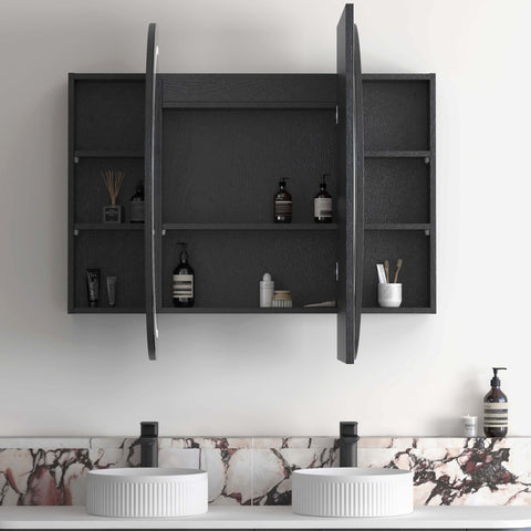 Bondi LED Black Oak Shaving Cabinet