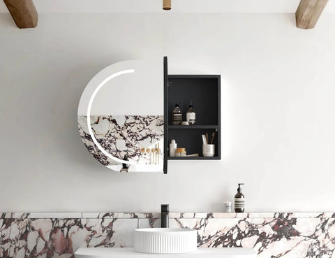 LED COOGEE Shaving Cabinet 900mm Natural Oak / Black Oak / Matte White