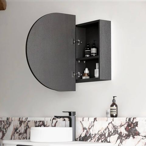 Bondi LED Black Oak Shaving Cabinet