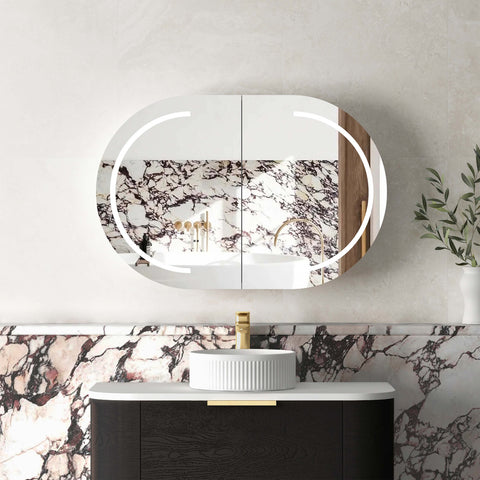 Bondi LED Black Oak Shaving Cabinet LED Shaving Cabinet Otti Australia 900mm