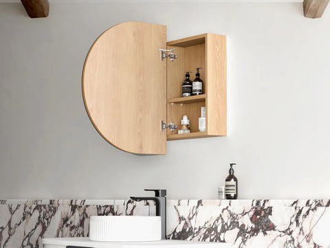LED COOGEE Shaving Cabinet 900mm Natural Oak / Black Oak / Matte White