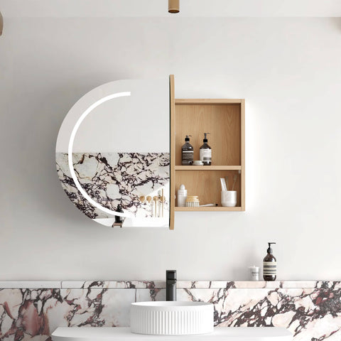 Bondi LED Natural Oak Shaving Cabinet