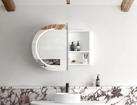 LED COOGEE Shaving Cabinet 900mm Natural Oak / Black Oak / Matte White