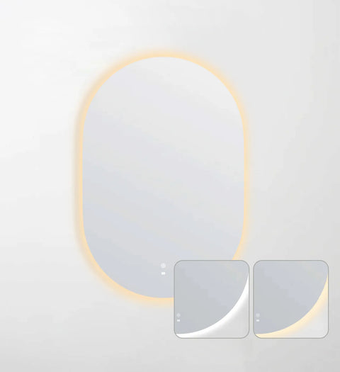 NOOSA LED Oval Frameless Mirror 900x600mm-Horizontal or Vertical