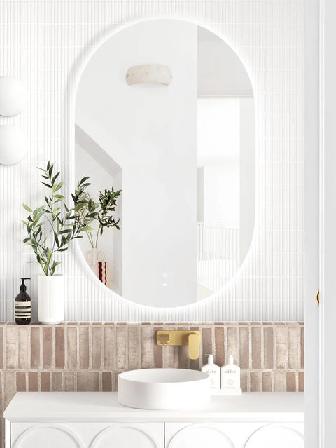 NOOSA LED Oval Frameless Mirror 900x600mm-Horizontal or Vertical
