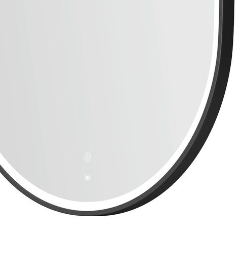 NOOSA LED Oval Metal Frame Mirror 1200x750mm Matte Black