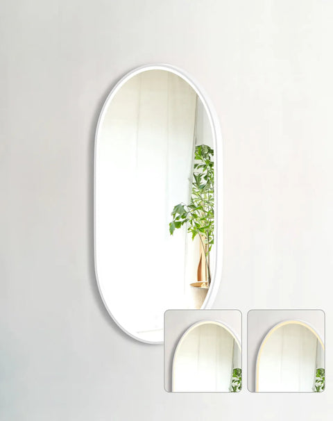 NOOSA LED Oval Metal Frame Mirror 1200x750mm Matte White