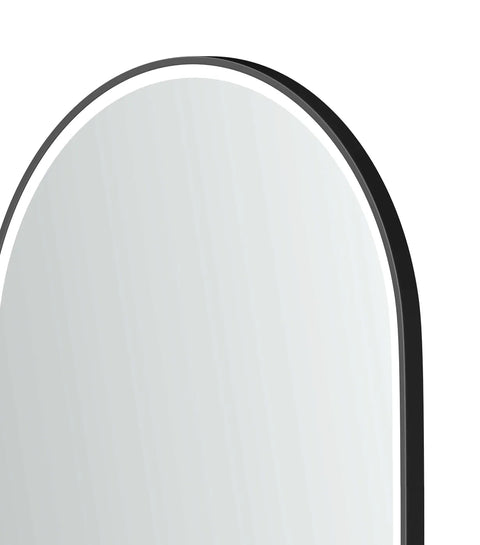 NOOSA LED Oval Metal Frame Mirror 900x600mm Matte Black