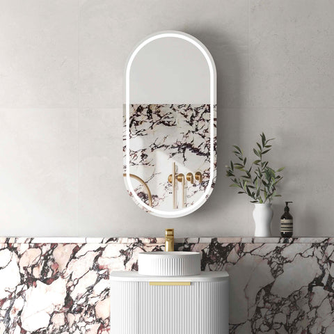 Noosa LED Shaving Cabinet 900x450mm LED Shaving Cabinet Otti Australia Satin White