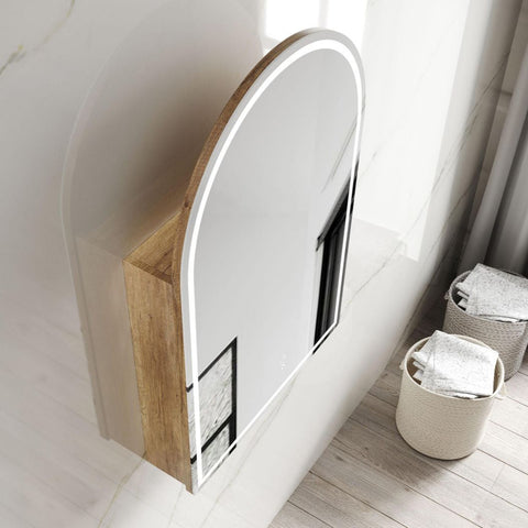 LED ARCHIE Natural Oak Shaving Cabinet 900x600mm (3 Colour Function)
