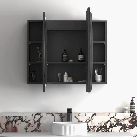 LED COOGEE Shaving Cabinet 1200x750mm Black Oak (3 Colour Function)