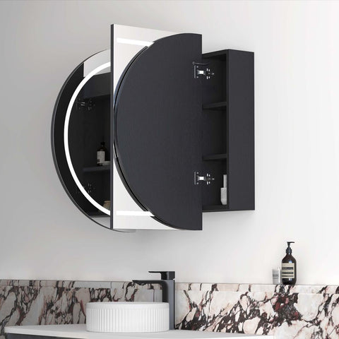LED COOGEE Shaving Cabinet 1200x750mm Black Oak (3 Colour Function)
