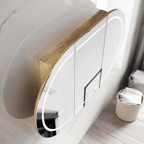 LED COOGEE Shaving Cabinet 1200x750mm Natural Oak (3 Colour Function)
