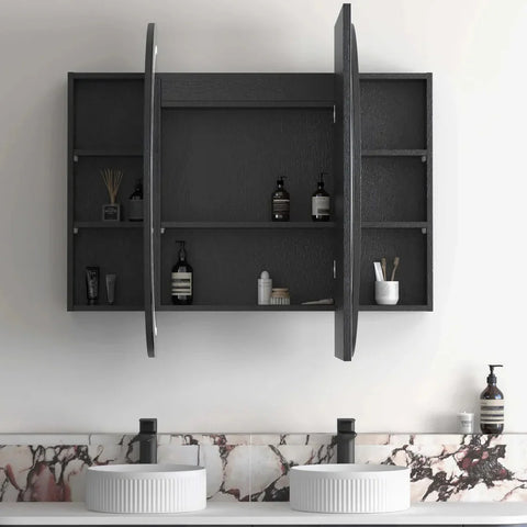 LED COOGEE Shaving Cabinet 1500x900mm Black Oak (3 Colour Function)