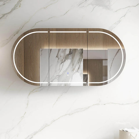 LED COOGEE Shaving Cabinet 1800mm Natural Oak (3 Colour Function)