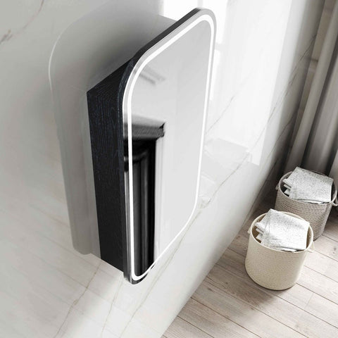 LED NEWPORT Shaving Cabinet 900mm Black Oak (3 Colour Function)