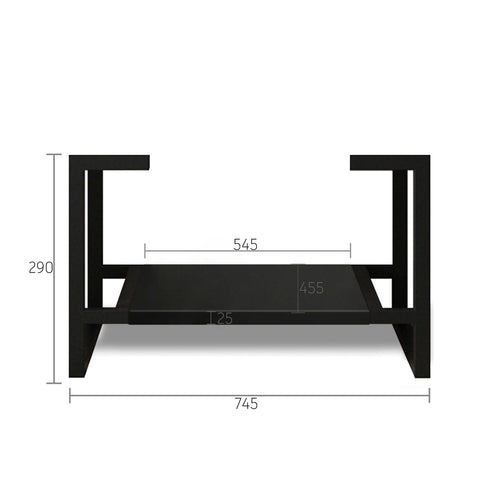 Byron Black Oak Leg Vanity Parts Otti Australia 750mm