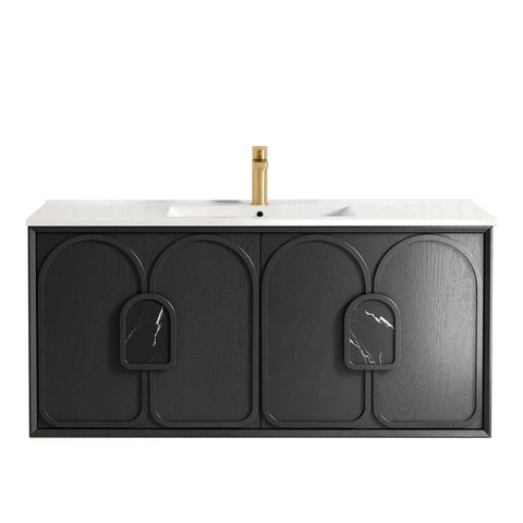 Laguna Black American Oak Ceramic Top Single Basin Vanity Vanity Otti Australia 1200mm