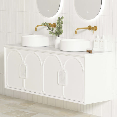 Laguna Satin White Double Basin Vanity