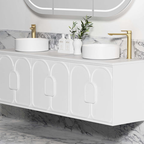 Laguna Satin White Double Basin Vanity