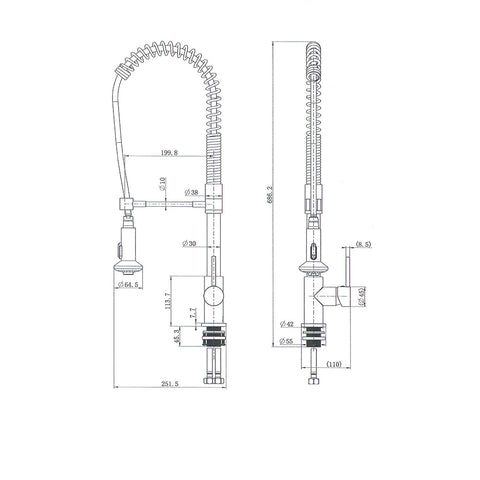 Hafele Mixer Tap Chrome Gooseneck Dual Sprayer Style: Flexible Gooseneck Material: Brass Colour: Chrome Features: Polished finish5 Star WELS Water Rating (5.5L/min)Ceramic cartridge typePull out spray hoseDual spray function Dimensions: Spout height: 116m
