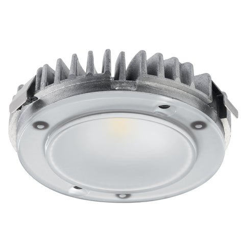 LED Downlight 2pc Kit - Warm White for Recess Mounting Features: LED downlight kit 3092 for recess mounting24V SystemDimmable Colour temperature (K) 2700 (Warm White) Housing diameter Ø (mm): 65 Housing height (mm): 2.6 Downlight diameter drill hole Ø (mm