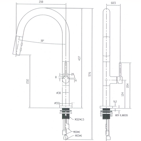 BEN005 – Bentlee Kitchen Mixer – Chrome sketch