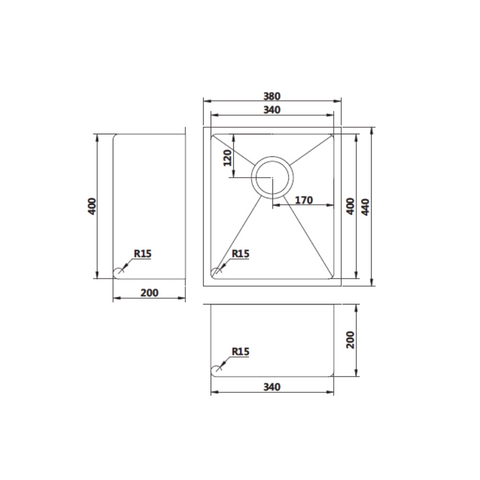 M-S201CP – Single Bowl Sink – Copper