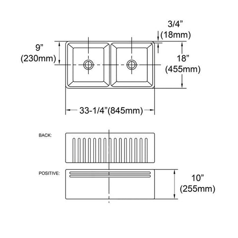 BOSTON Butler Kitchen Sink 845x455x255mm
