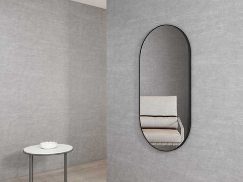NOOSA Oval Framed Mirror 1200x600mm - Matte Black