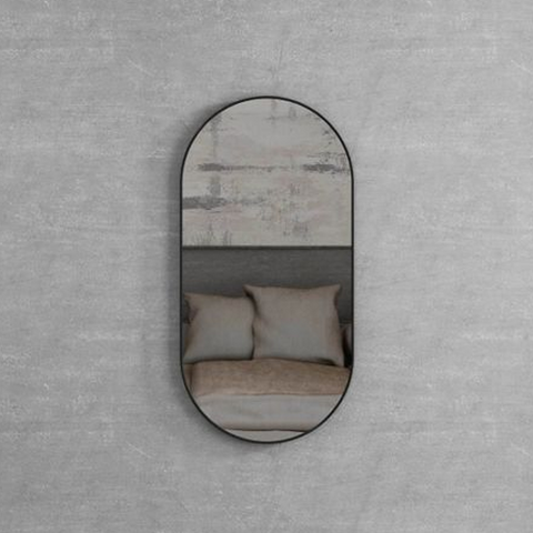 NOOSA Oval Framed Mirror 1200/900mm - Matte Black