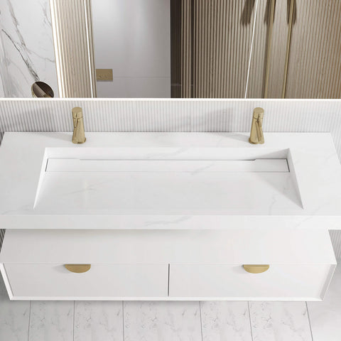 Moonlight Single Basin Vanity with Solid Surface Basin