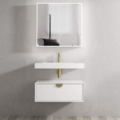 Moonlight Single Basin Vanity with Solid Surface Basin Vanity Otti Australia 750mm