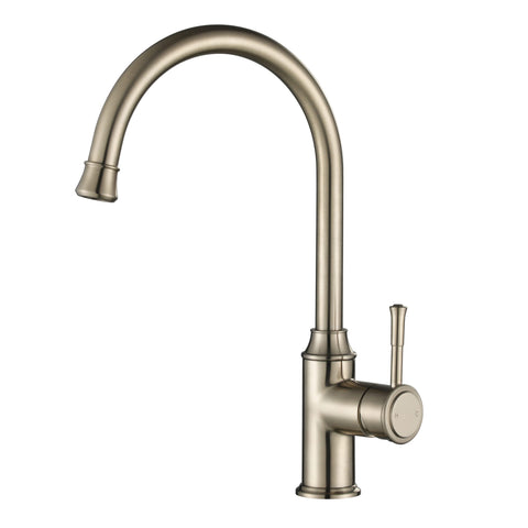 MON004BN – Montpellier Gooseneck Kitchen Mixer – Brushed Nickel