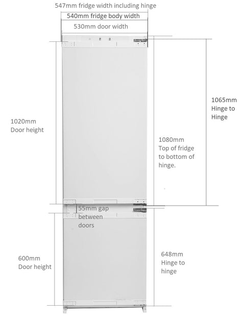 Schmick Integrated Upright Built In Fridge And Freezer - Model MSLF241