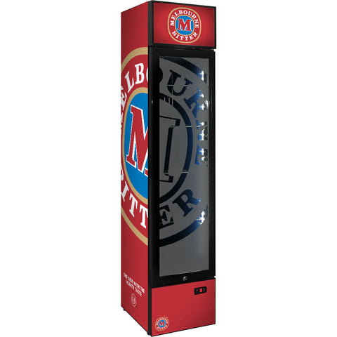 Melbourne Bitter Branded Skinny Upright Bar Fridge - Model SS-P160-MB
