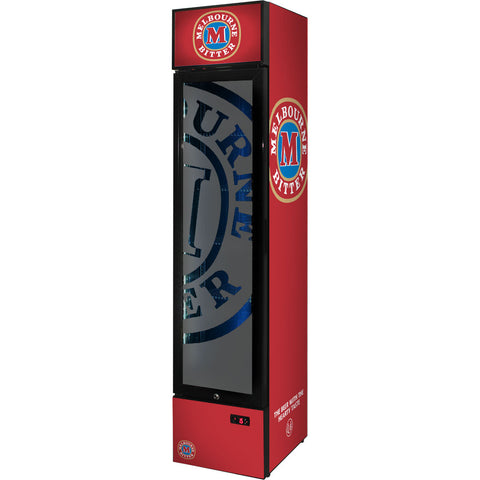 Melbourne Bitter Branded Skinny Upright Bar Fridge - Model SS-P160-MB