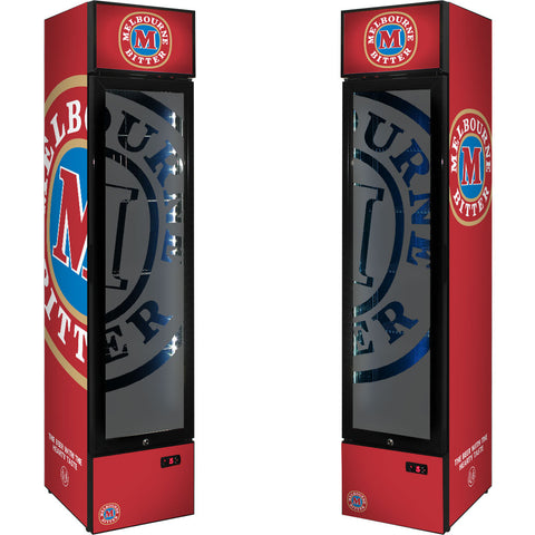Melbourne Bitter Branded Skinny Upright Bar Fridge - Model SS-P160-MB