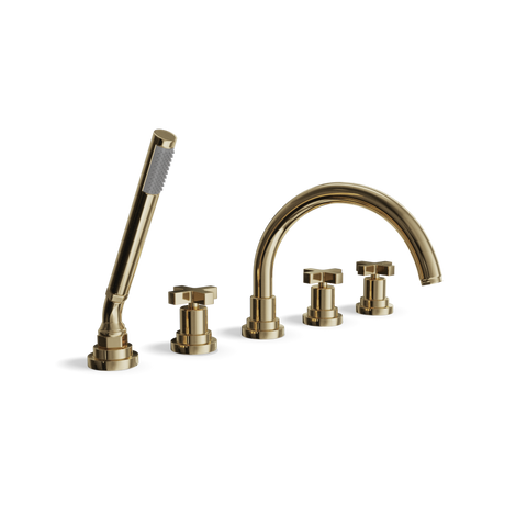 Deck-Mounted 5-Hole Bathtub Set with Hand Spray | Monte Croce