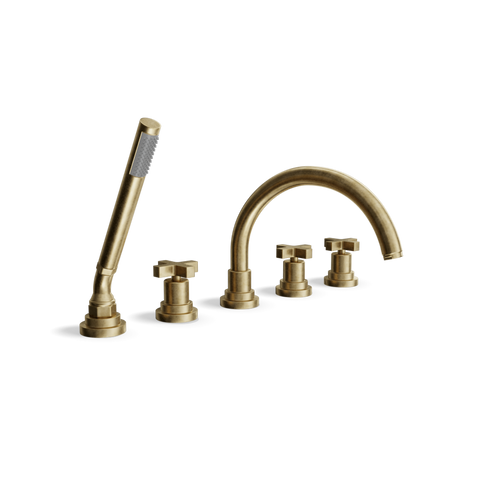 Deck-Mounted 5-Hole Bathtub Set with Hand Spray | Monte Croce