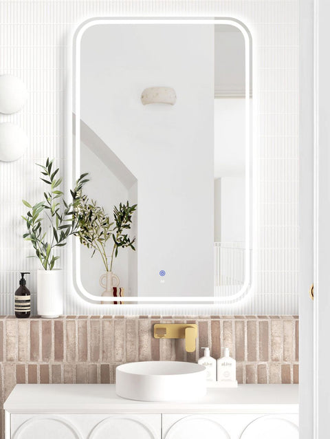 NEWPORT LED Soft Square Frameless Tuffi Mirror 1200x750mm