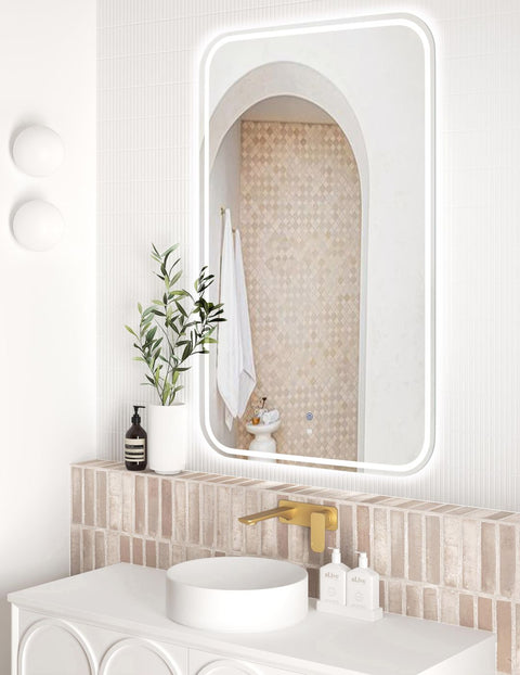 NEWPORT LED Soft Square Frameless Tuffi Mirror 1200x750mm