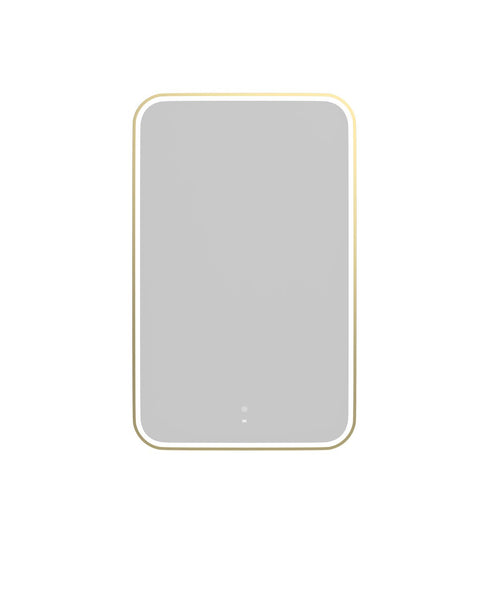 NEWPORT LED Soft Square Metal Frame Mirror 1200x750mm Brushed Gold