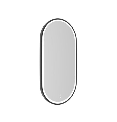 NOOSA LED Oval Metal Frame Mirror 900x450mm Matte Black